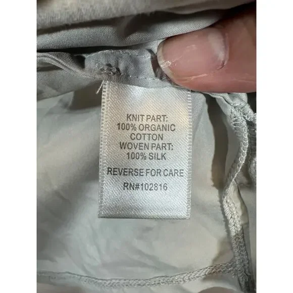 Garnet Hill Cardigan Womens Size M 100% Organic Cotton/Silk Open-Front A59 - Picture 2 of 6